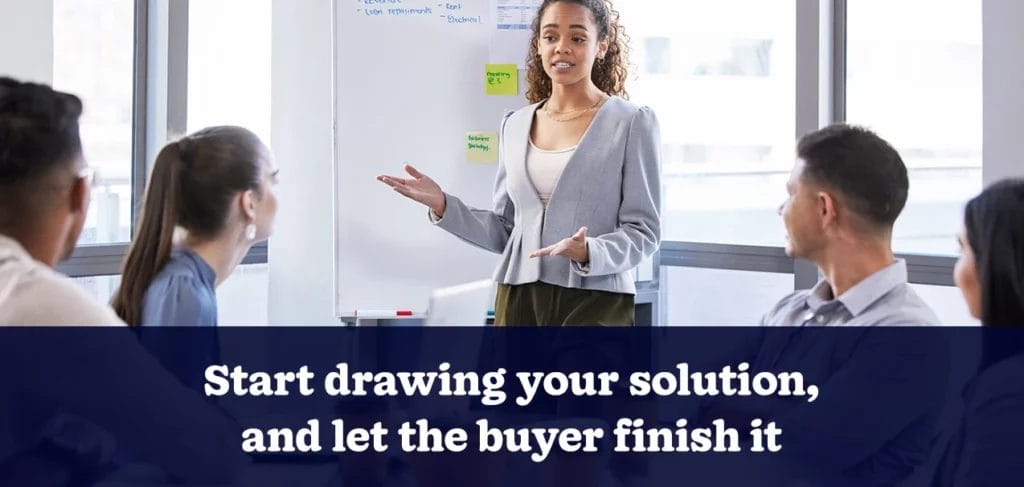 start drawing your solution and let the buyer finish it