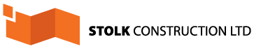 an orange and black logo for Stolk Construction Ltd.
