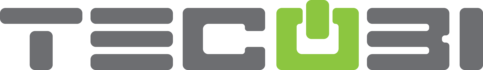 en logo for et selskap som heter TECOBI er grå og grønn