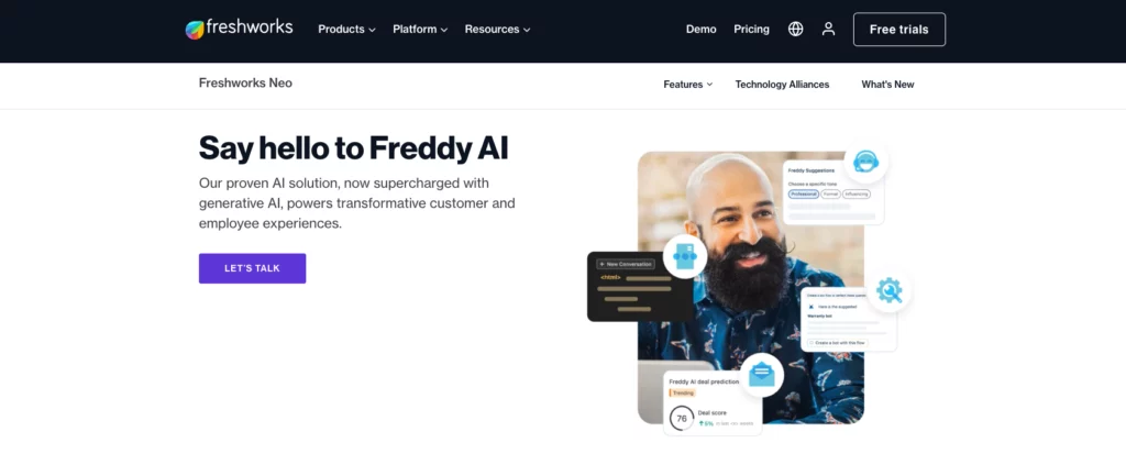 Freshworks Freddy AI website page