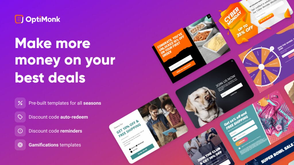 an advertisement for optimonk that says make more money on your best deals