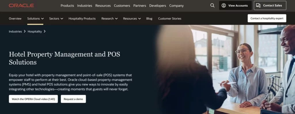 Oracle Property Management System (PMS) hospitality software