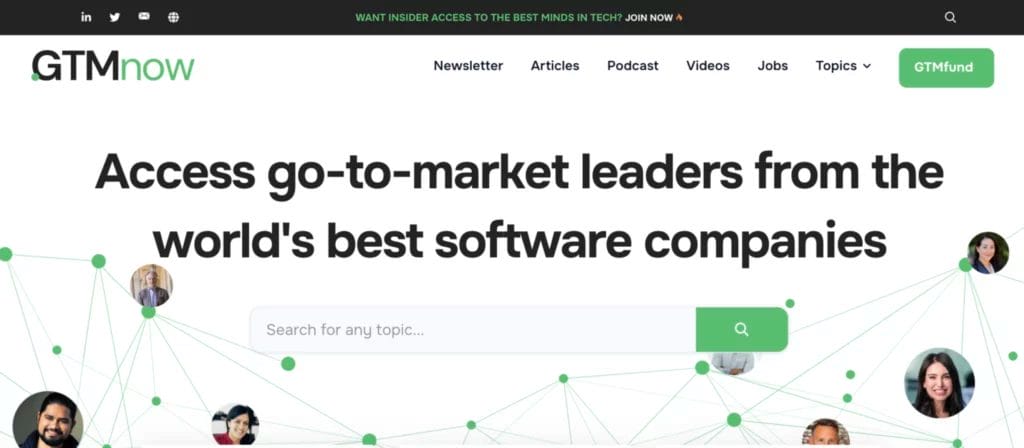 GTMnow homepage screenshot