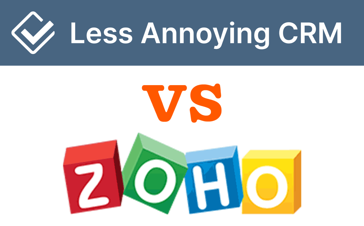 less annoying crm vs zoho logos