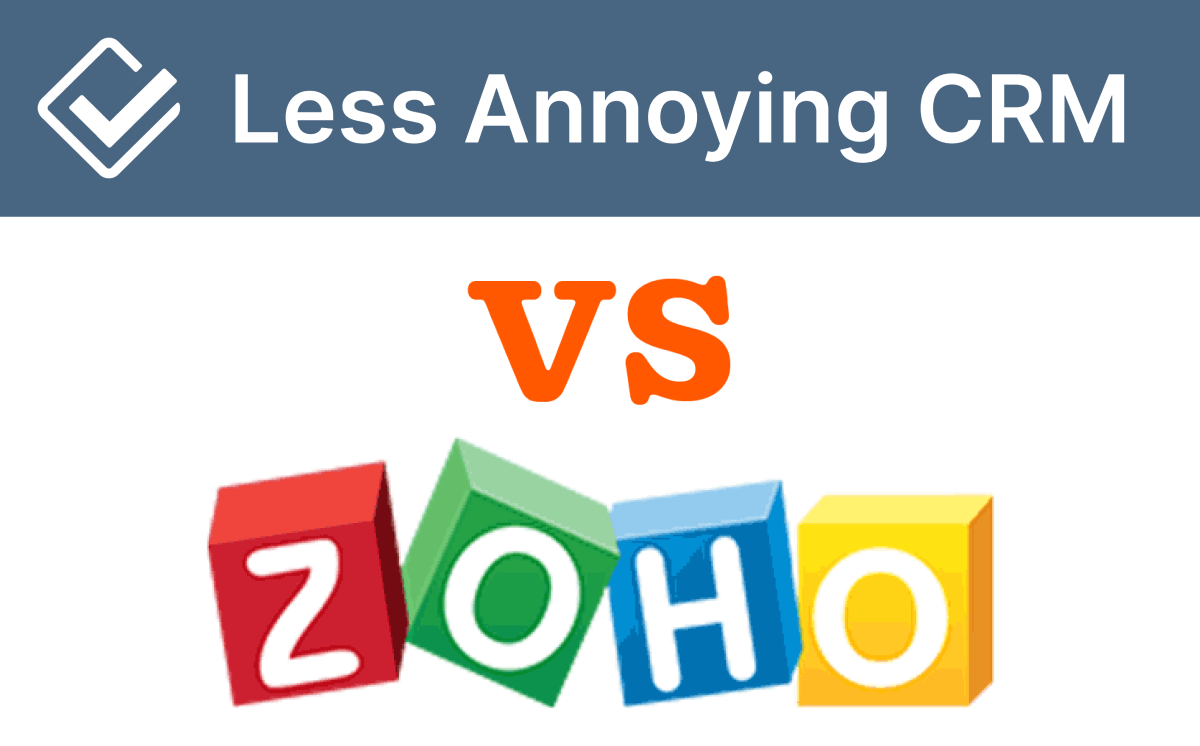 less annoying crm vs zoho logos