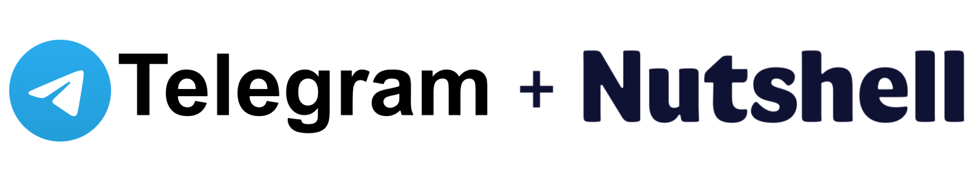 Telegram and Nutshell logos integration graphic