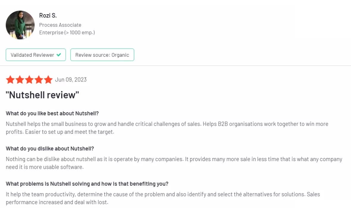 a screenshot of a review from rozi s.