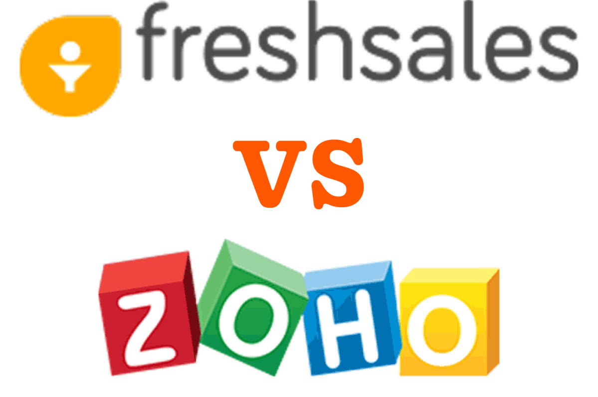 Freshsales vs. Zoho logos graphic
