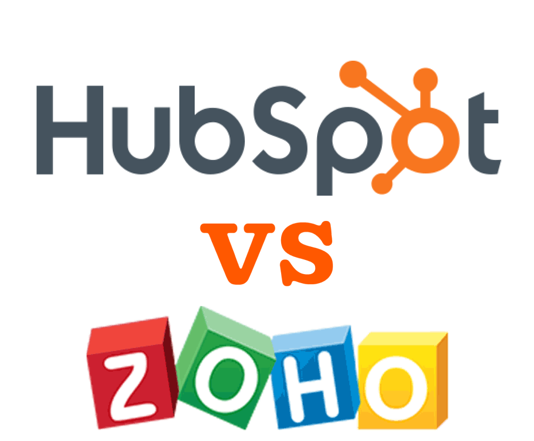 Grafisk fremstilling av HubSpot vs. Zoho-logoer