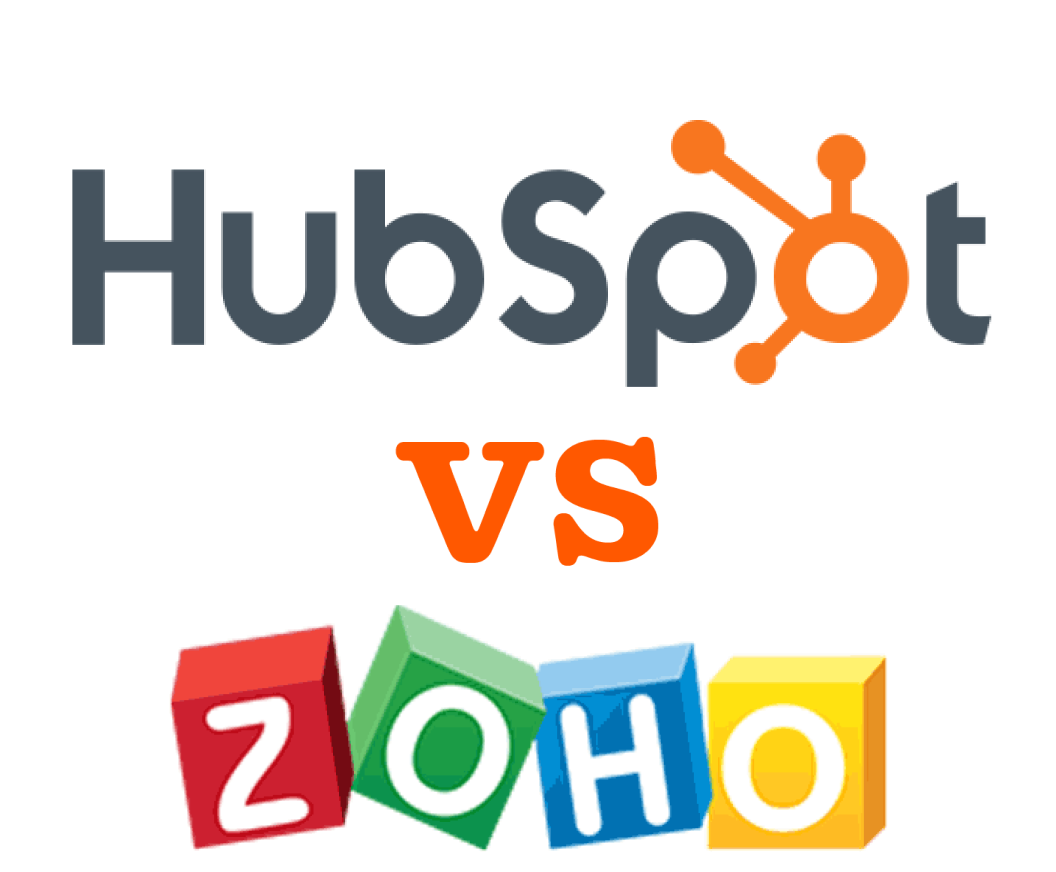 HubSpot vs Zoho logos graphic