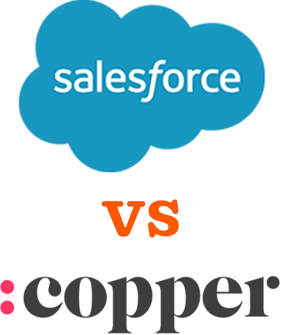 Salesforce vs Copper logos graphic