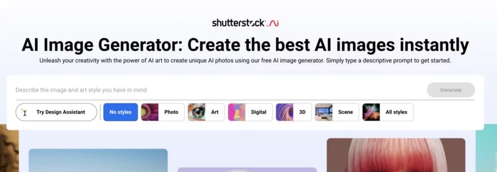 Shutterstock best AI image generator