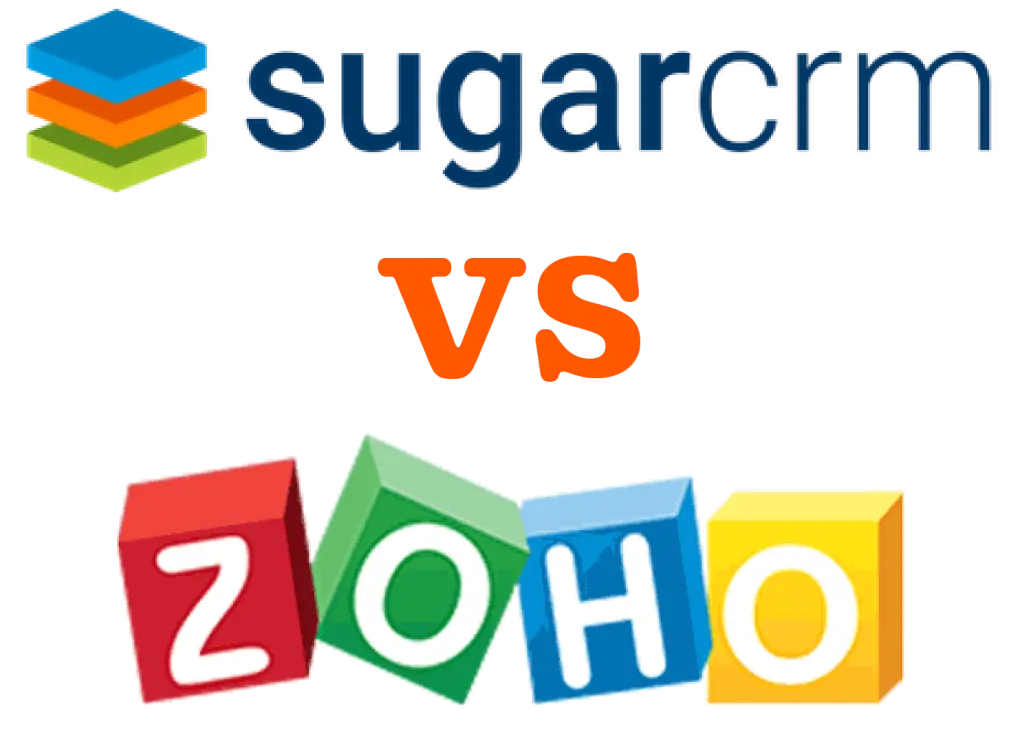 SugarCRM vs Zoho logos graphic