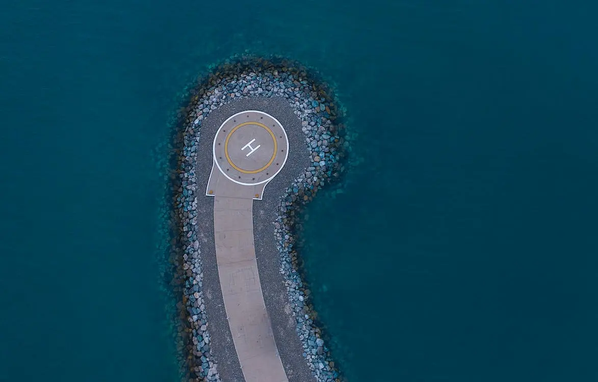 A helipad on the water