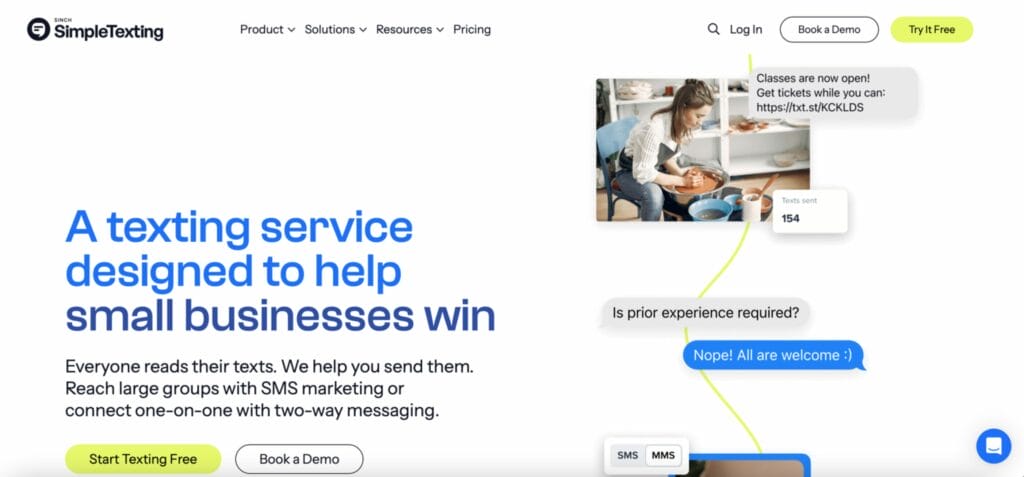 SimpleTexting SMS marketing app