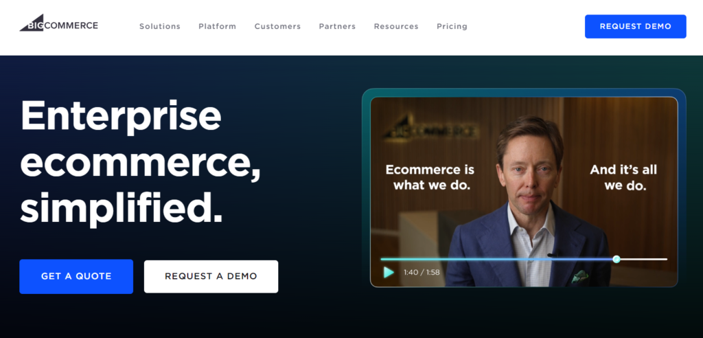 BigCommerce ecommerce platform homepage
