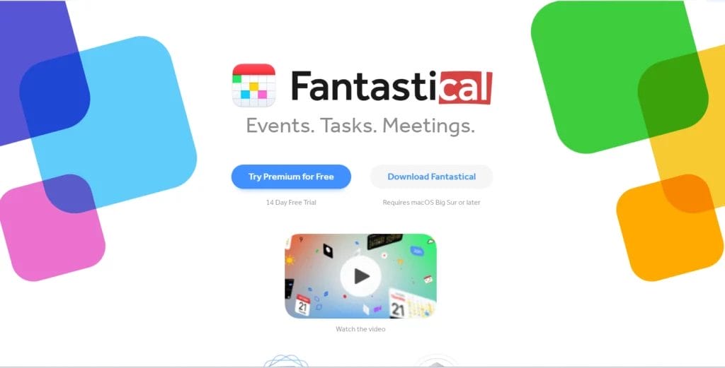 Fantastical online calendar app screenshot