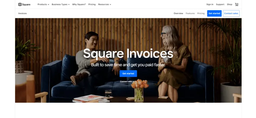 Square free invoicing app homepage