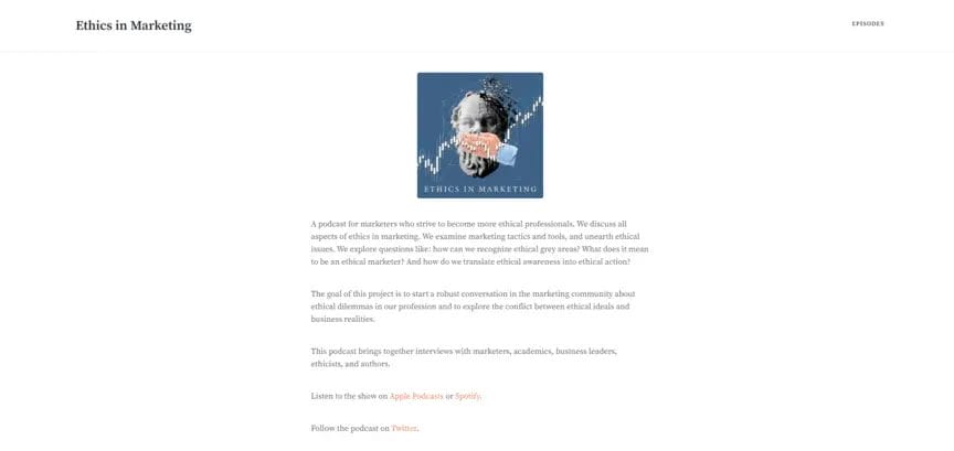 Ethics in Marketing is one of the best marketing podcasts