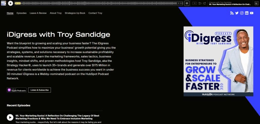iDigress marketing is one of the best marketing podcasts