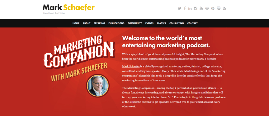 The Marketing Companion podcast homepage