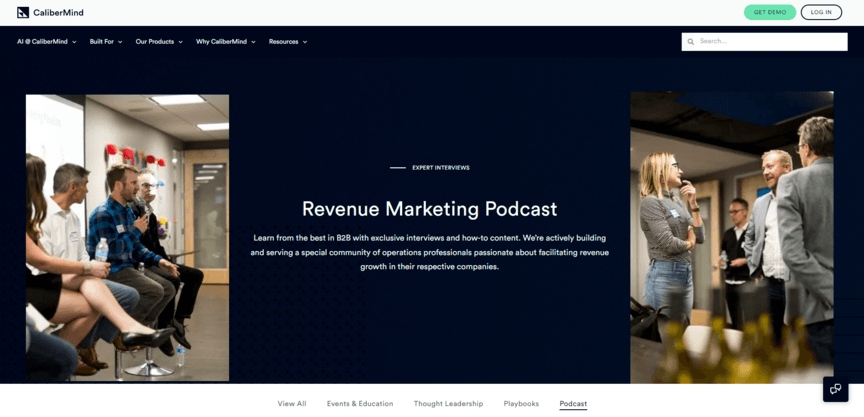 The Revenue Marketing Report marketing podcast homepage