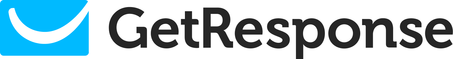 um logotipo da GetResponse com uma marca de verificação azul