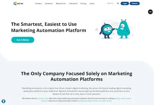 Screenshot of Act-On website visitor tracking software