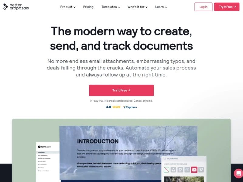Better Proposals proposal software image