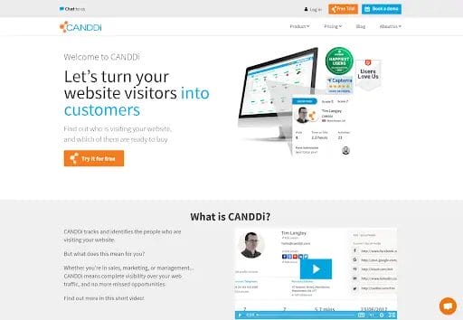Screenshot of CANDDI software website