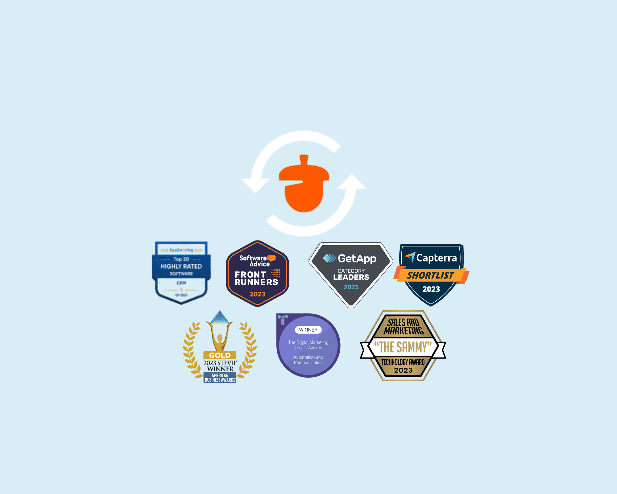 a collection of awards Nutshell won in 2023 including one for the summit