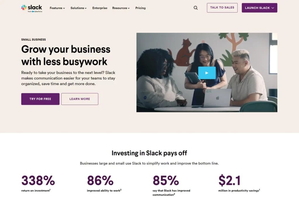 Slack software for startups