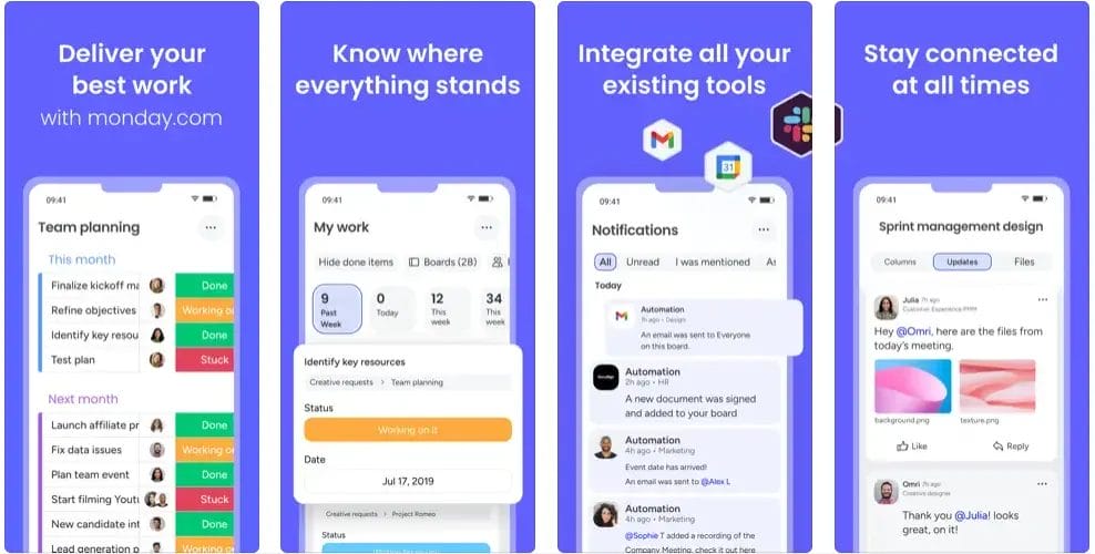 monday iphone crm app