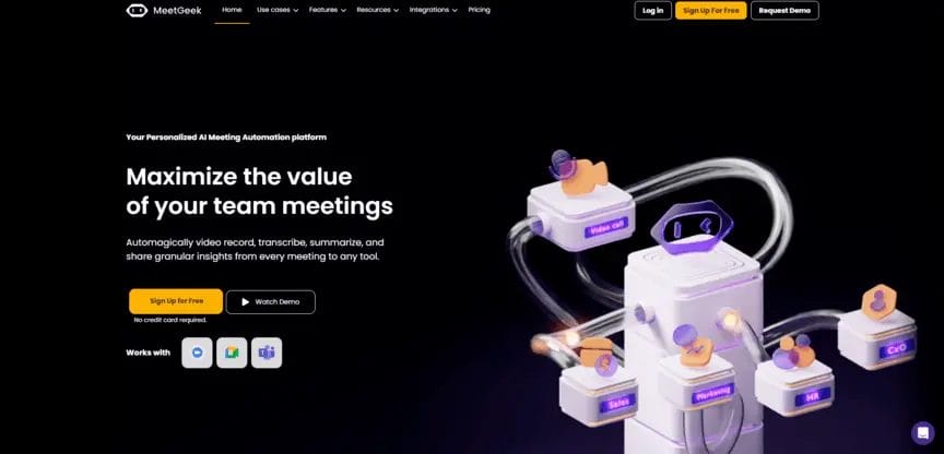 Screenshot of MeetGeek, one of the best transcription apps