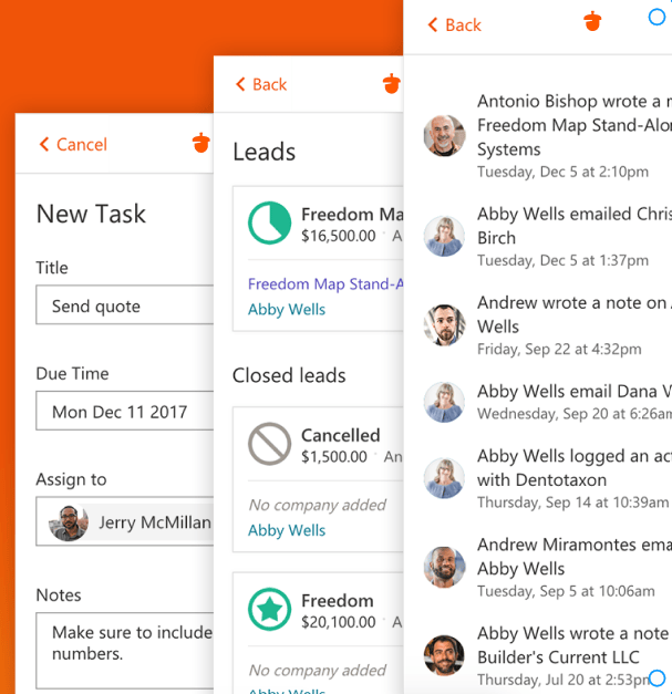 Screenshots of what you can do with the Nutshell chrome extension