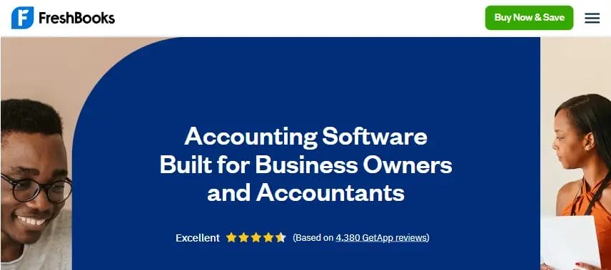 Homepage for FreshBooks SMB software