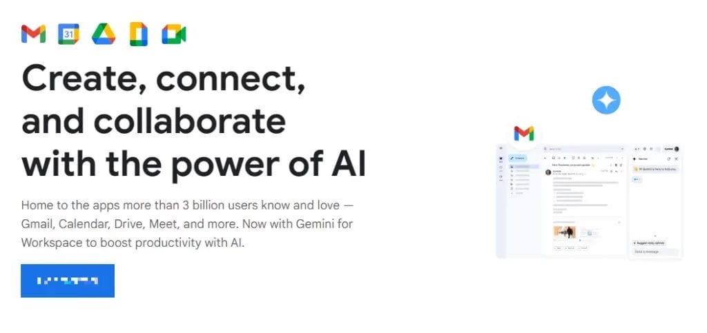 Homepage for Google Workspace SMB software