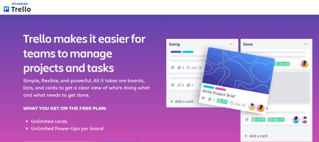 Trello best small business management software
