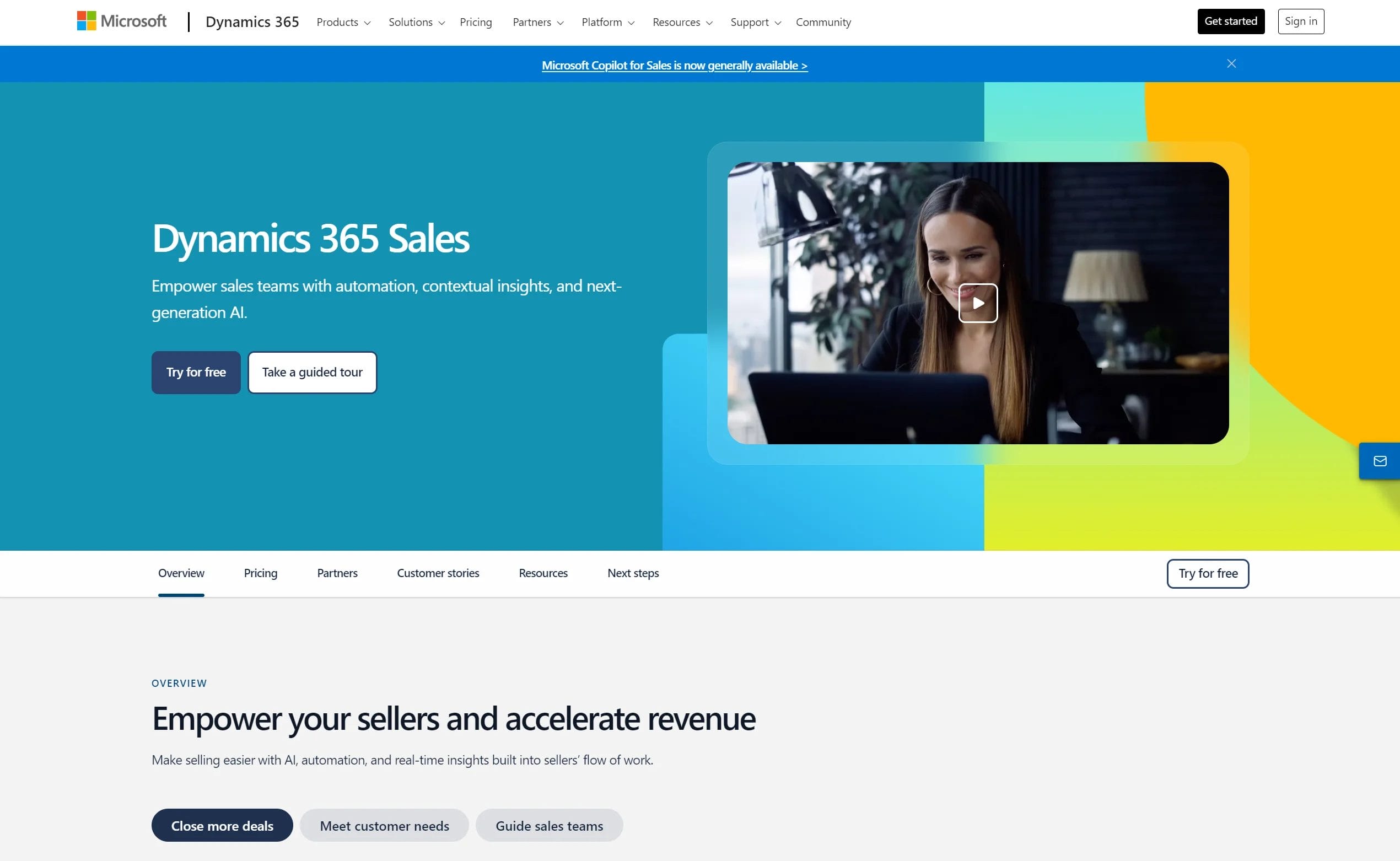 Homepage for Microsoft Dynamics 365