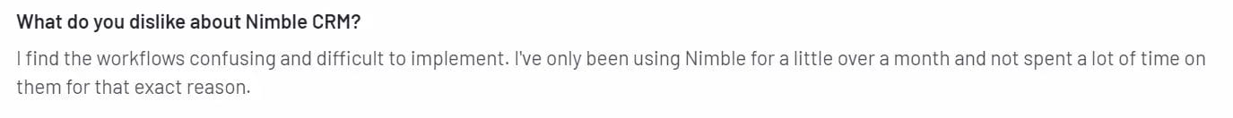 negative review of Nimble CRM
