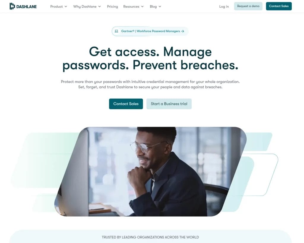 Dashlane password manager website screenshot