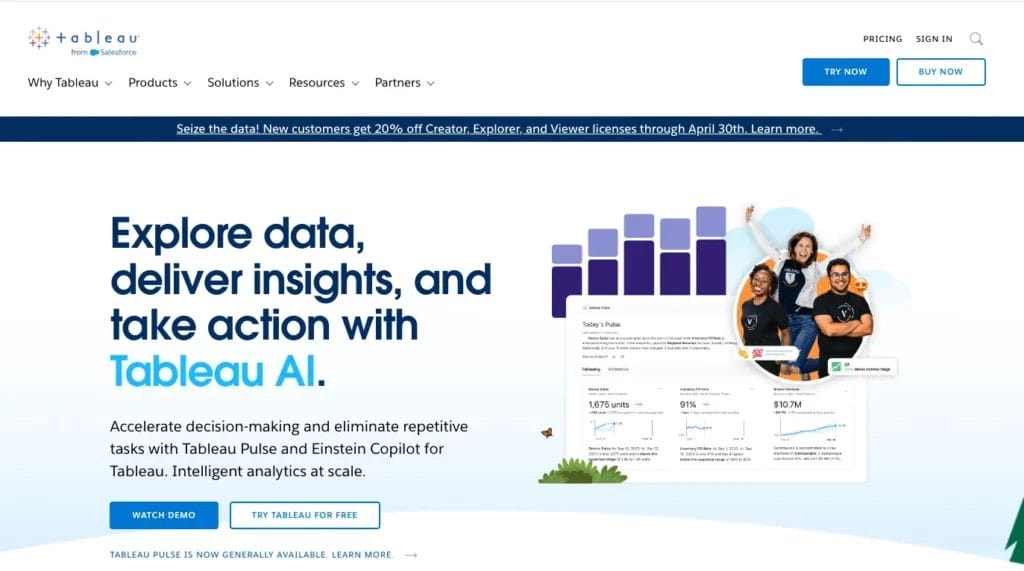 homepage for Tableau