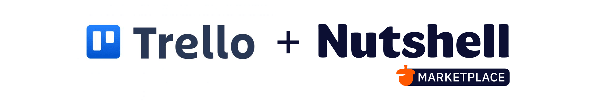 a logo for Trello and Nutshell on a white background