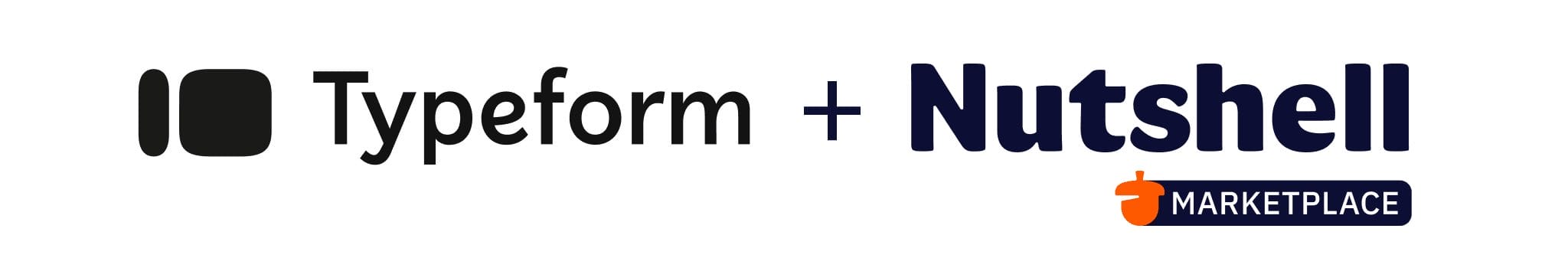 et logo for Typeform og Nutshell vises på en hvid baggrund