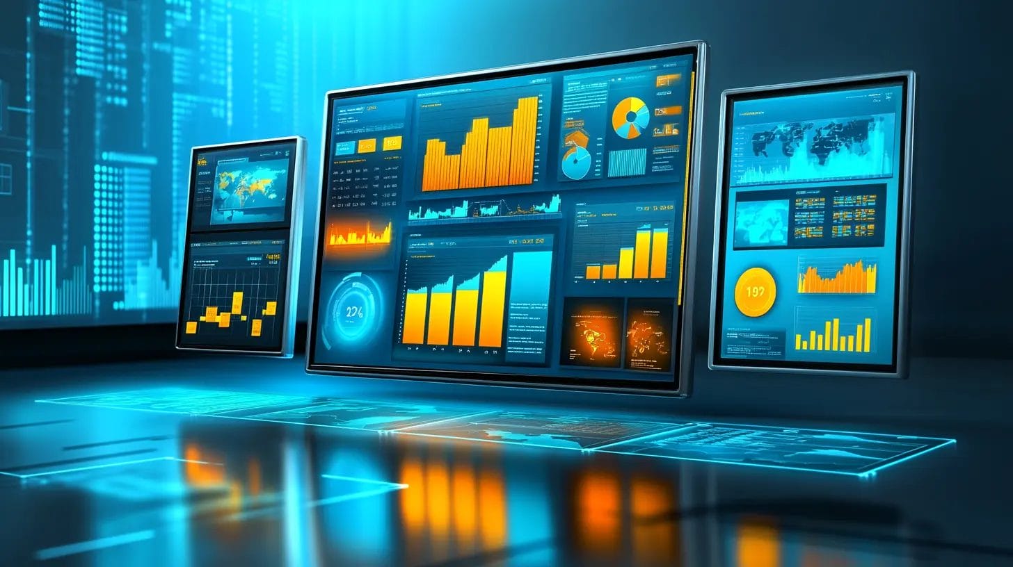 A dashboard full of different charts