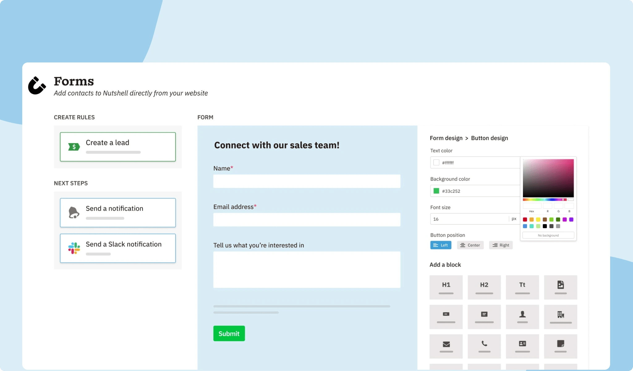 Skapa CRM-webbformulär