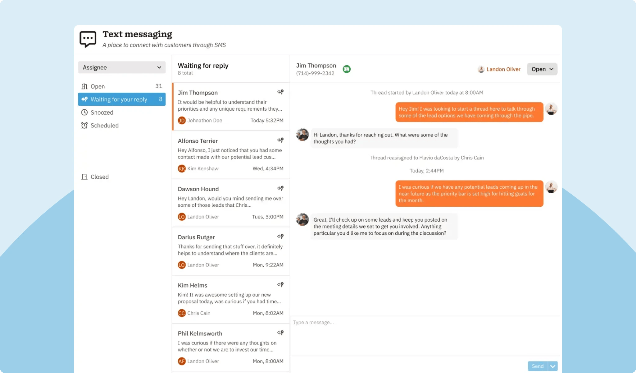 Nutshell SMS - Manage, Track, and Assign SMS Threads