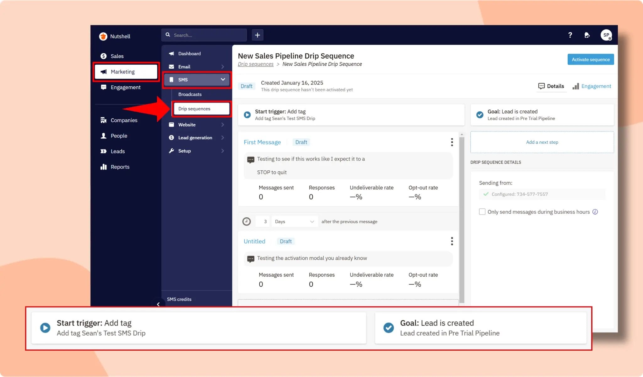 SMS Marketing - Automate SMS Sending Triggers By Sales Pipeline Actions