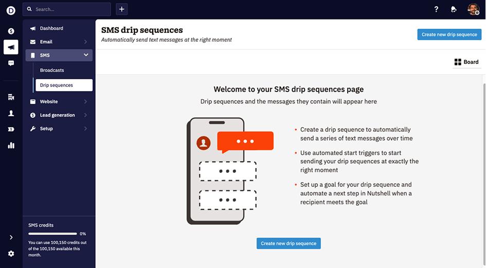 Nutshell SMS Marketing - Send Text Message Drip Campaigns 1