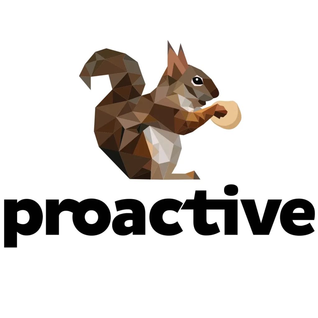 Proactive Technology Management logo with company name and squirrel graphic